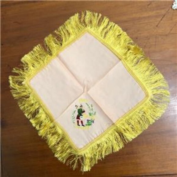 WWI Vintage Silk Embroidered Handkerchief or Doily, ~ "FRAE BONNIE SCOTLAND" - Picture 3 of 3